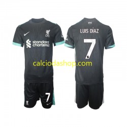 Maglia Liverpool Luis Diaz 7 Gara Away Completo Bambino 2-13 Anni 2024-2025 MC