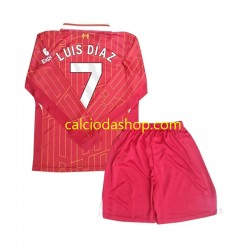 Maglia Liverpool Luis Diaz 7 Gara Home Completo Bambino 2-13 Anni 2024-2025 ML