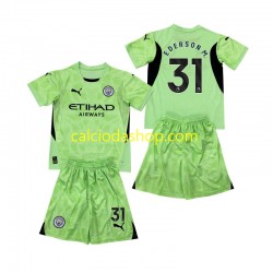 Maglia Portiere Manchester City Ederson Moraes 31 2 Gara Quarto Completo Bambino 2-13 Anni 2024-2025 MC