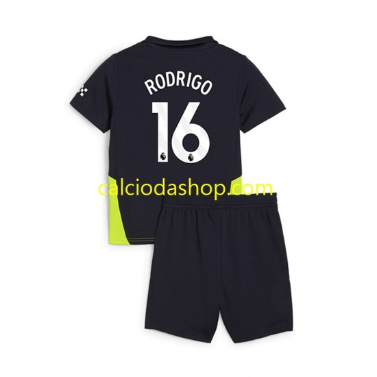 Maglia Manchester City RODRIGO 16 Gara Away Completo Bambino 2-13 Anni 2024-2025 MC Maglia Manchester City RODRIGO 16 Gara Away Completo Bambino 2-13 Anni 2024-2025 MC