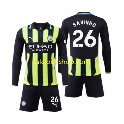 Maglia Manchester City Savinho 26 Gara Away Completo Bambino 2-13 Anni 2024-2025 ML