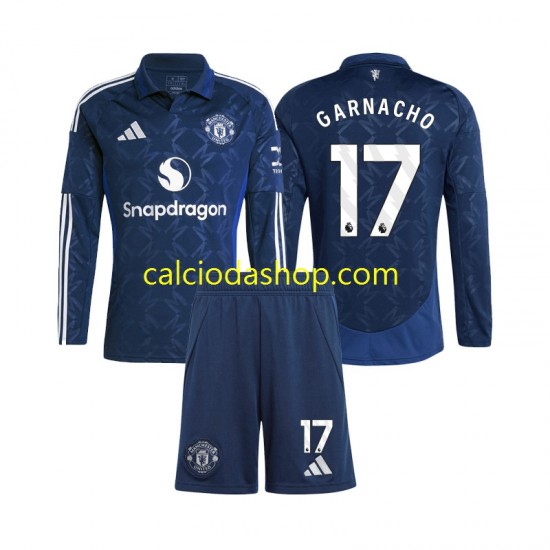 Maglia Manchester United Alejandro Garnacho 17 Gara Away Completo Bambino 2-13 Anni 2024-2025 ML Maglia Manchester United Alejandro Garnacho 17 Gara Away Completo Bambino 2-13 Anni 2024-2025 ML