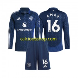 Maglia Manchester United Amad 16 Gara Home Completo Bambino 2-13 Anni 2024-2025 ML