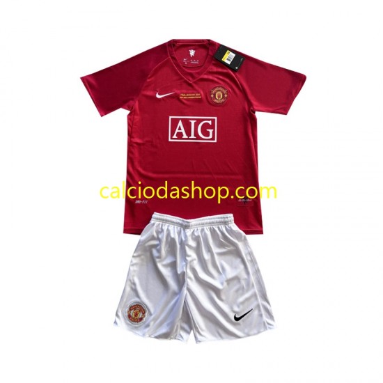 Maglia Manchester United Champion League 2007 Gara Home Completo Bambino 2-13 Anni MC Maglia Manchester United Champion League 2007 Gara Home Completo Bambino 2-13 Anni MC