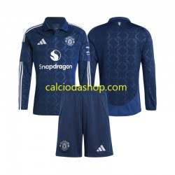 Maglia Manchester United Gara Home Completo Bambino 2-13 Anni 2024-2025 ML