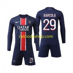 Maglia Paris Saint-Germain Bradley Barcola 29 Gara Home Completo Bambino 2-13 Anni 2024-2025 ML