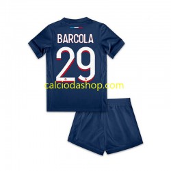 Maglia Paris Saint-Germain Bradley Barcola 29 Gara Home Completo Bambino 2-13 Anni 2024-2025 MC