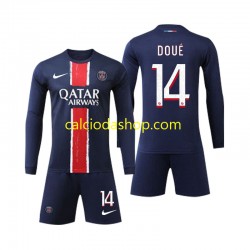 Maglia Paris Saint-Germain D Doue 14 Gara Home Completo Bambino 2-13 Anni 2024-2025 ML