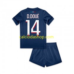 Maglia Paris Saint-Germain Desire Doue 14 Gara Home Completo Bambino 2-13 Anni 2024-2025 MC