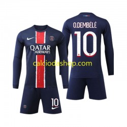 Maglia Paris Saint-Germain O Dembele 10 Gara Home Completo Bambino 2-13 Anni 2024-2025 ML