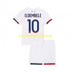 Maglia Paris Saint-Germain Ousmane Dembele 10 Gara Away Completo Bambino 2-13 Anni 2024-2025 MC