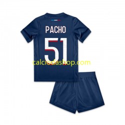 Maglia Paris Saint-Germain Willian Pacho 51 Gara Home Completo Bambino 2-13 Anni 2024-2025 MC