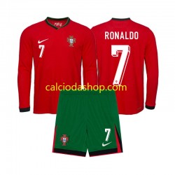 Maglia Portogallo Ronaldo 7 Gara Home Completo Bambino 2-13 Anni Euro 2024 ML