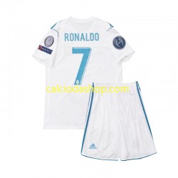 Maglia Real Madrid Cristiano Ronaldo 7 2017 Retro Gara Home Completo Bambino 2-13 Anni MC