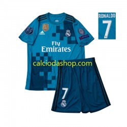 Maglia Real Madrid Cristiano Ronaldo 7 2017 Retro Gara Terza Completo Bambino 2-13 Anni MC