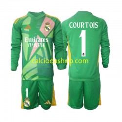 Maglia Portiere Real Madrid Thibaut Courtois 1 Gara Terza Completo Bambino 2-13 Anni 2024-2025 ML