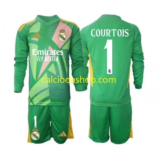 Maglia Portiere Real Madrid Thibaut Courtois 1 Gara Terza Completo Bambino 2-13 Anni 2024-2025 ML Maglia Portiere Real Madrid Thibaut Courtois 1 Gara Terza Completo Bambino 2-13 Anni 2024-2025 ML