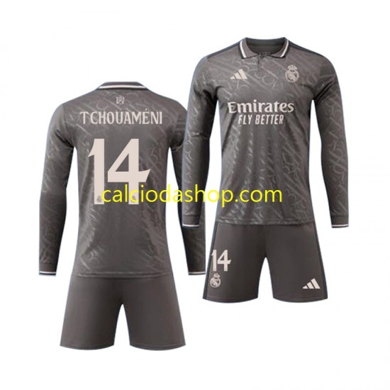 Maglia Real Madrid Tchouameni 14 Gara Away Completo Bambino 2-13 Anni 2024-2025 ML Maglia Real Madrid Tchouameni 14 Gara Away Completo Bambino 2-13 Anni 2024-2025 ML
