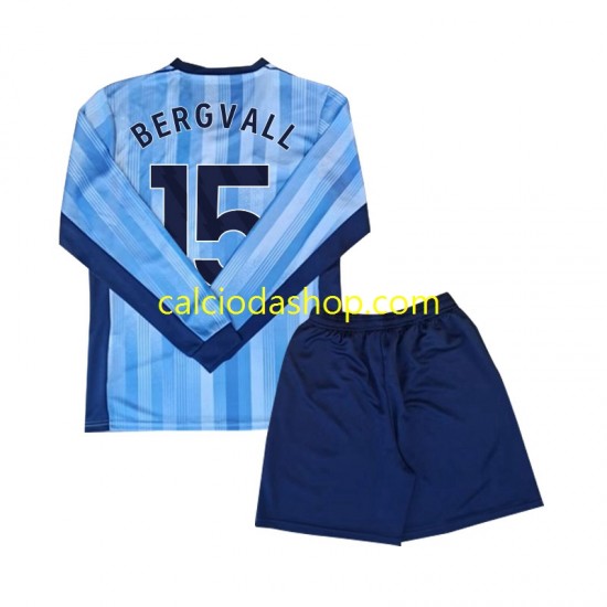 Maglia Tottenham Spurs Bergvall 15 Gara Away Completo Bambino 2-13 Anni 2024-2025 ML
