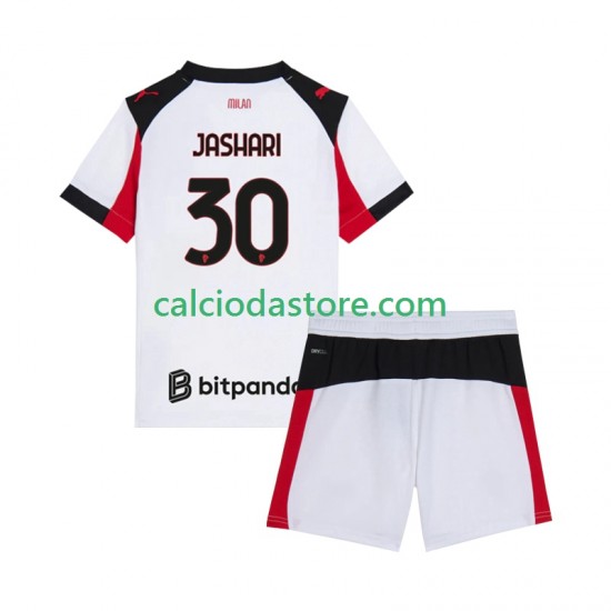 Maglia AC Milan Ardon Jashari 30 Gara Away Completo Bambino 2-13 Anni 2025-2026 MC