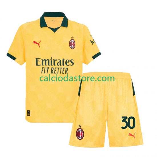 Maglia AC Milan Ardon Jashari 30 Gara Terza Completo Bambino 2-13 Anni 2025-2026 MC