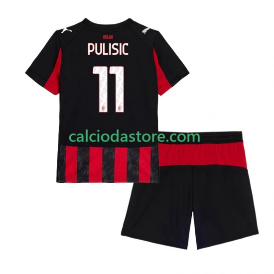 Maglia AC Milan Christian Pulisic 11 Gara Home Completo Bambino 2-13 Anni 2025-2026 MC