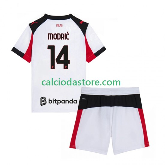 Maglia AC Milan Modrić Luca 14 Gara Away Completo Bambino 2-13 Anni 2025-2026 MC Maglia AC Milan Modrić Luca 14 Gara Away Completo Bambino 2-13 Anni 2025-2026 MC