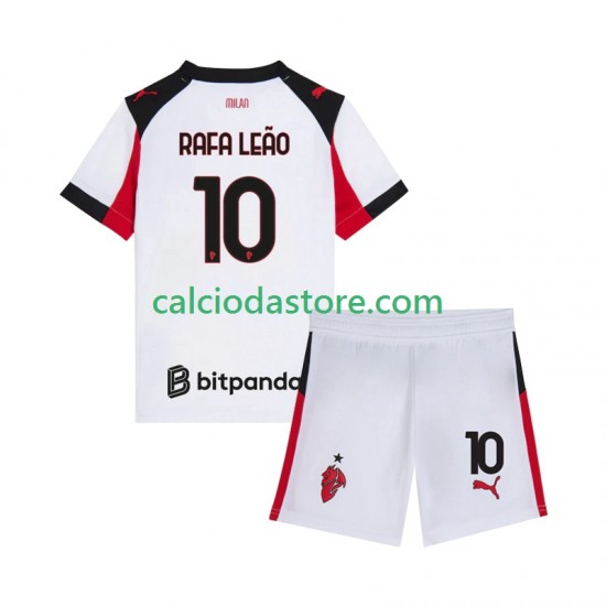 Maglia AC Milan Rafael Leao 10 Gara Away Completo Bambino 2-13 Anni 2025-2026 MC