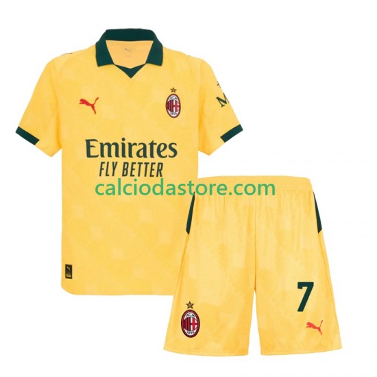Maglia AC Milan Santiago Gimenez 7 Gara Terza Completo Bambino 2-13 Anni 2025-2026 MC