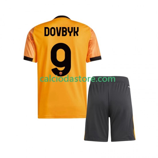 Maglia AS Roma Artem Dovbyk 9 Gara Away Completo Bambino 2-13 Anni 2025-2026 MC