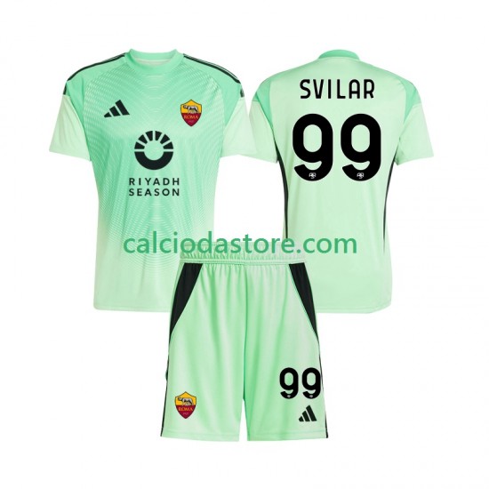 Maglia Portiere AS Roma Mile Svilar 99 Gara Away Gara Quarto Completo Bambino 2-13 Anni 2025-2026 MC