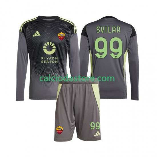 Maglia Portiere AS Roma Mile Svilar 99 Gara Home Completo Bambino 2-13 Anni 2025-2026 ML