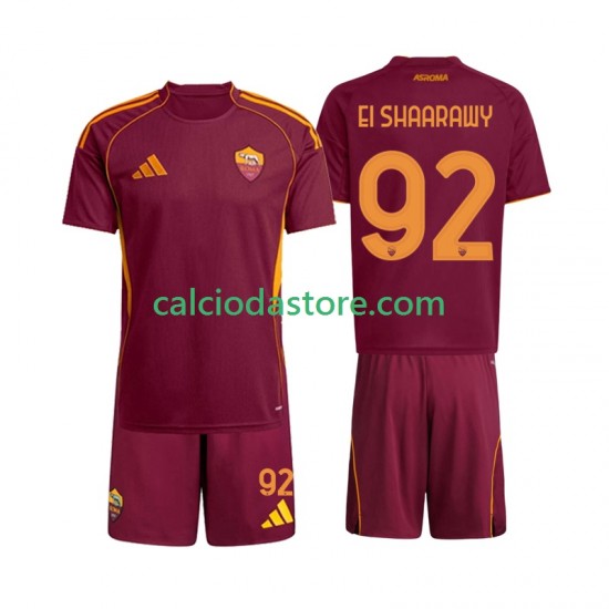Maglia AS Roma Stephan El Shaarawy 92 Gara Home Completo Bambino 2-13 Anni 2025-2026 MC