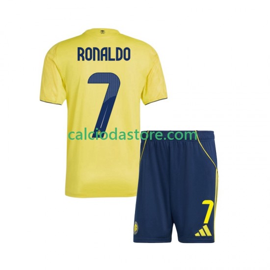 Maglia Al Nassr Cristiano Ronaldo 7 Gara Home Completo Bambino 2-13 Anni 2025-2026 MC