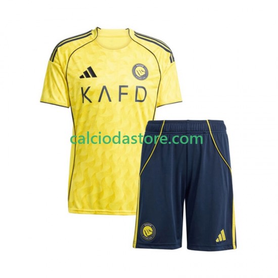 Maglia Al Nassr Gara Home Completo Bambino 2-13 Anni 2025-2026 MC