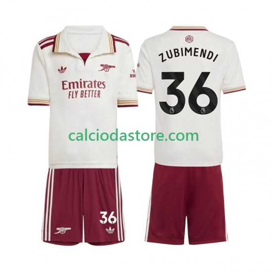 Maglia Arsenal Martin Zubimendi 36 Gara Terza Completo Bambino 2-13 Anni 2025-2026 MC