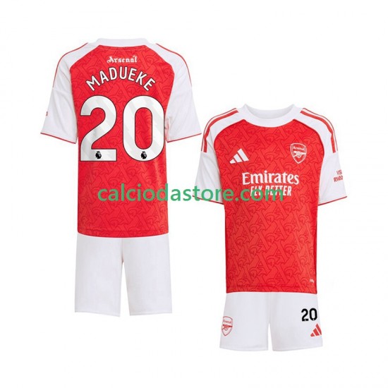 Maglia Arsenal Noni Madueke 20 Gara Home Completo Bambino 2-13 Anni 2025-2026 MC