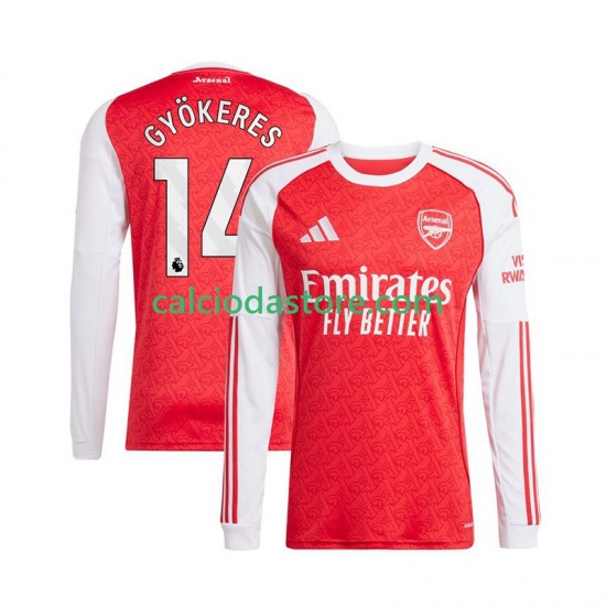 Maglia Arsenal Viktor Gyokeres 14 Gara Home Uomo 2025-2026 ML Maglia Arsenal Viktor Gyokeres 14 Gara Home Uomo 2025-2026 ML
