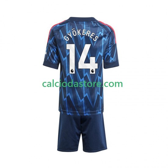 Maglia Arsenal Viktor Gyokeres 14 Gara Away Completo Bambino 2-13 Anni 2025-2026 MC Maglia Arsenal Viktor Gyokeres 14 Gara Away Completo Bambino 2-13 Anni 2025-2026 MC