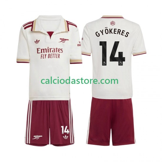 Maglia Arsenal Viktor Gyokeres 14 Gara Terza Completo Bambino 2-13 Anni 2025-2026 MC