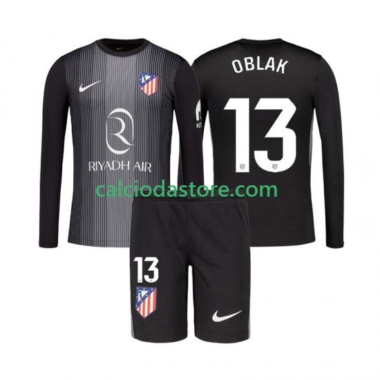Maglia Portiere Atlético Madrid Jan Oblak 13 Gara Away Completo Bambino 2-13 Anni 2025-2026 ML Maglia Portiere Atlético Madrid Jan Oblak 13 Gara Away Completo Bambino 2-13 Anni 2025-2026 ML
