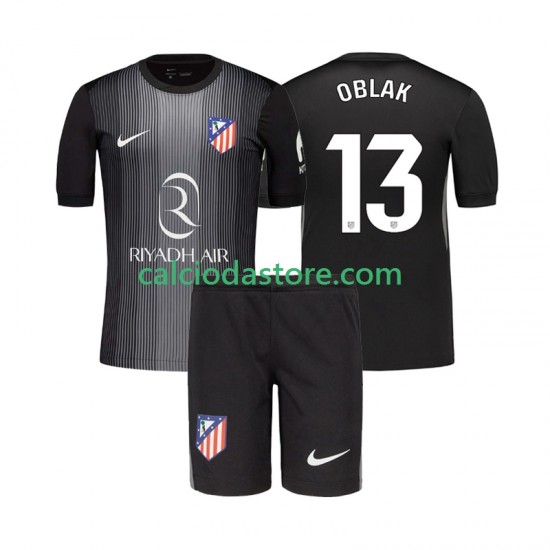 Maglia Portiere Atlético Madrid Jan Oblak 13 Gara Away Completo Bambino 2-13 Anni 2025-2026 MC