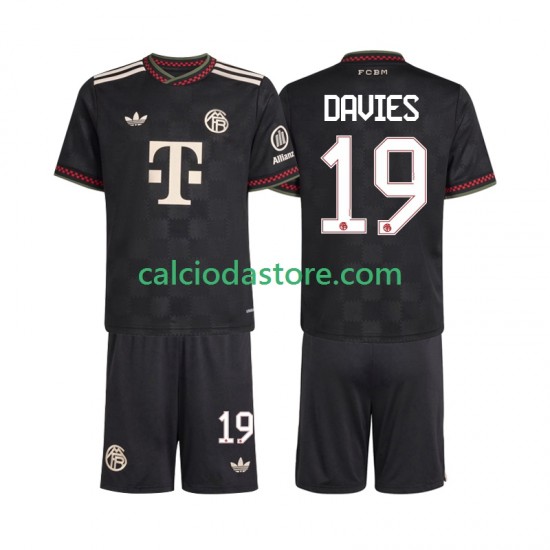 Maglia FC Bayern München Alphonso Davies 19 Gara Terza Completo Bambino 2-13 Anni 2025-2026 MC