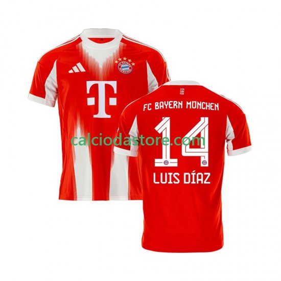 Maglia FC Bayern München Luis Diaz 14 Gara Home Uomo 2025-2026 MC