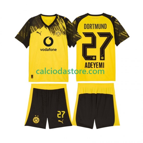 Maglia Borussia Dortmund Karim Adeyemi 27 Gara Home Completo Bambino 2-13 Anni 2025-2026 MC