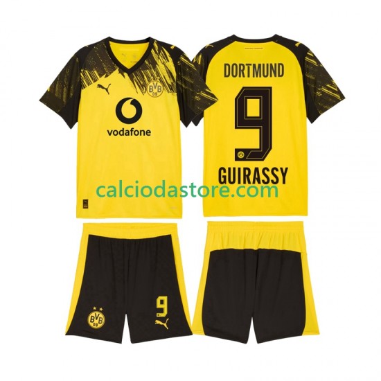 Maglia Borussia Dortmund Serhou Guirassy 9 Gara Home Completo Bambino 2-13 Anni 2025-2026 MC