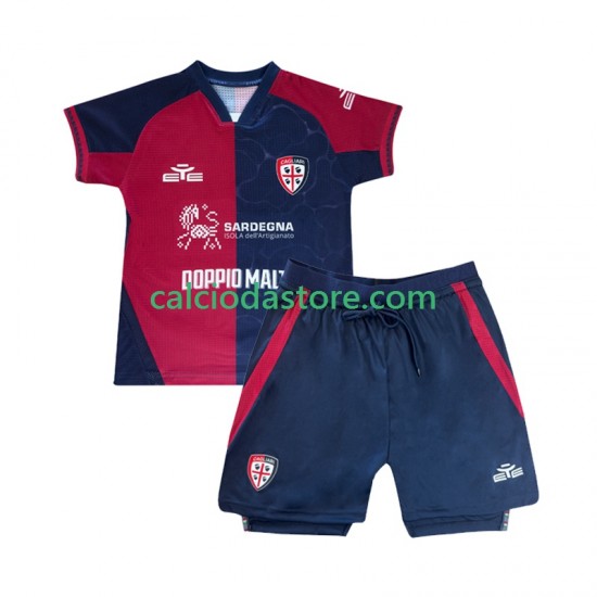 Maglia Cagliari Gara Home Completo Bambino 2-13 Anni 2025-2026 MC