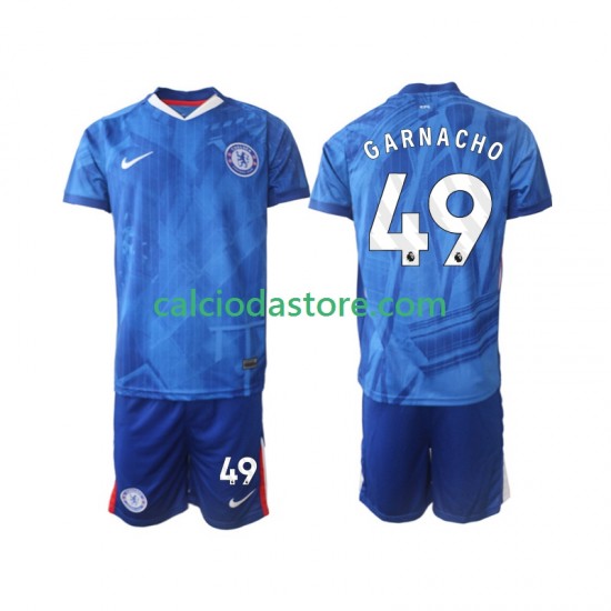 Maglia Chelsea Alejandro Garnacho 49 Gara Home Completo Bambino 2-13 Anni 2025-2026 MC Maglia Chelsea Alejandro Garnacho 49 Gara Home Completo Bambino 2-13 Anni 2025-2026 MC