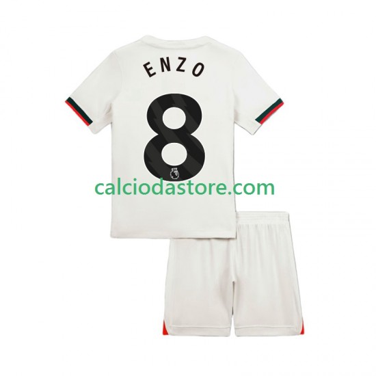 Maglia Chelsea Enzo Fernandez 8 Gara Away Completo Bambino 2-13 Anni 2025-2026 MC