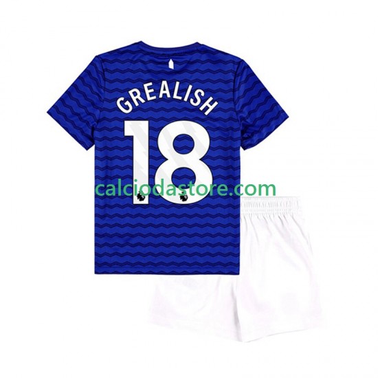 Maglia Everton Jack Grealish 18 Gara Home Completo Bambino 2-13 Anni 2025-2026 MC
